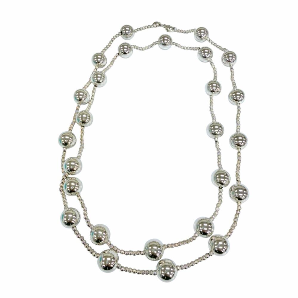 TIFFANY&Co. Tiffany HardWear Ball Chain Necklace, 925 Sterling Silver, Weight...